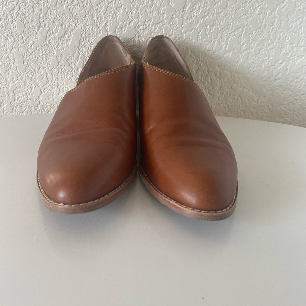 Madewell Lucy Asymmetrical in Leather English Saddle - Picture 2 of 8